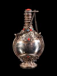 Three Tibetan Silver Snuff Bottles
