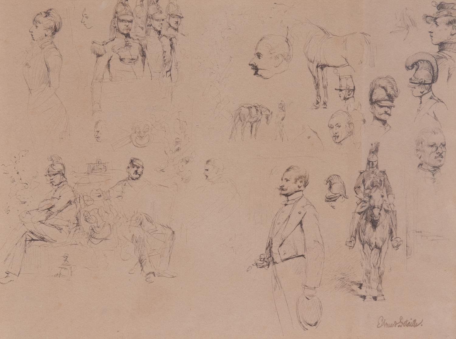 Sheet of Studies with Military Subjects