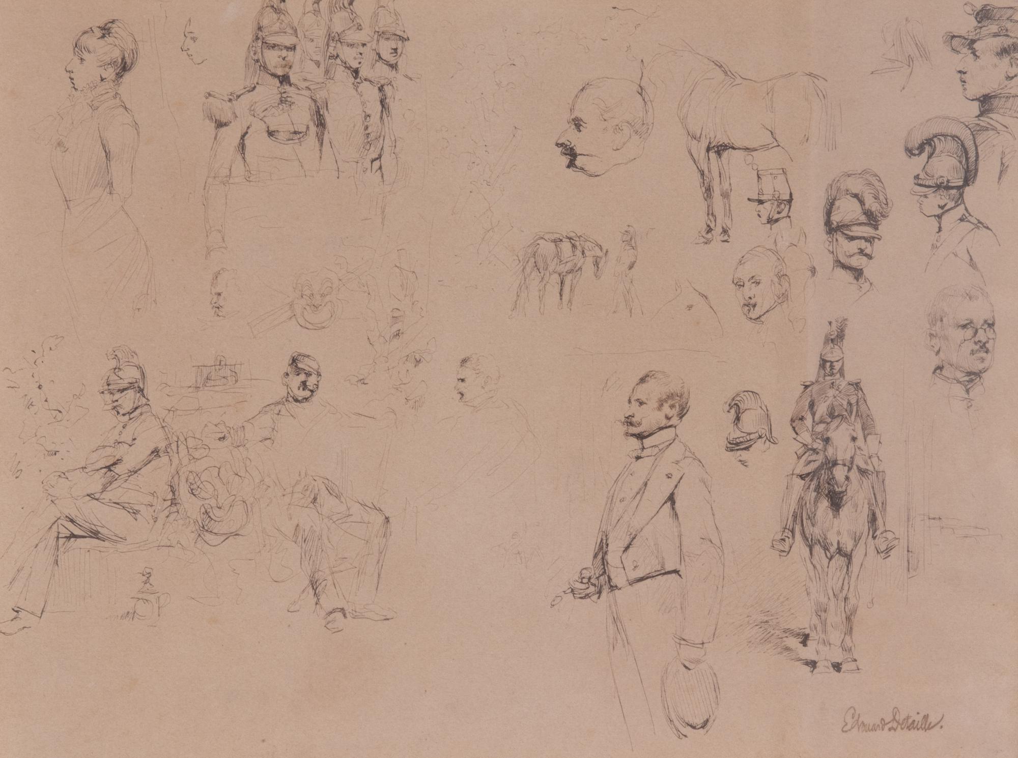 Sheet of Studies with Military Subjects