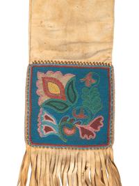 Cree Beaded Hide Tobacco Bag