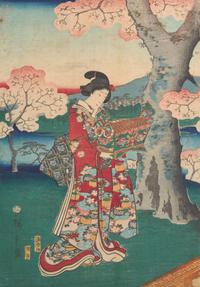Three Japanese Woodblock Triptychs, including Hiroshige, Hiroshige II and Kunisada