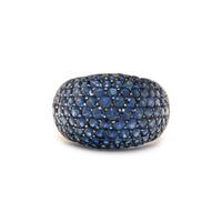 SAPPHIRE AND WHITE GOLD BOMBÉ RING