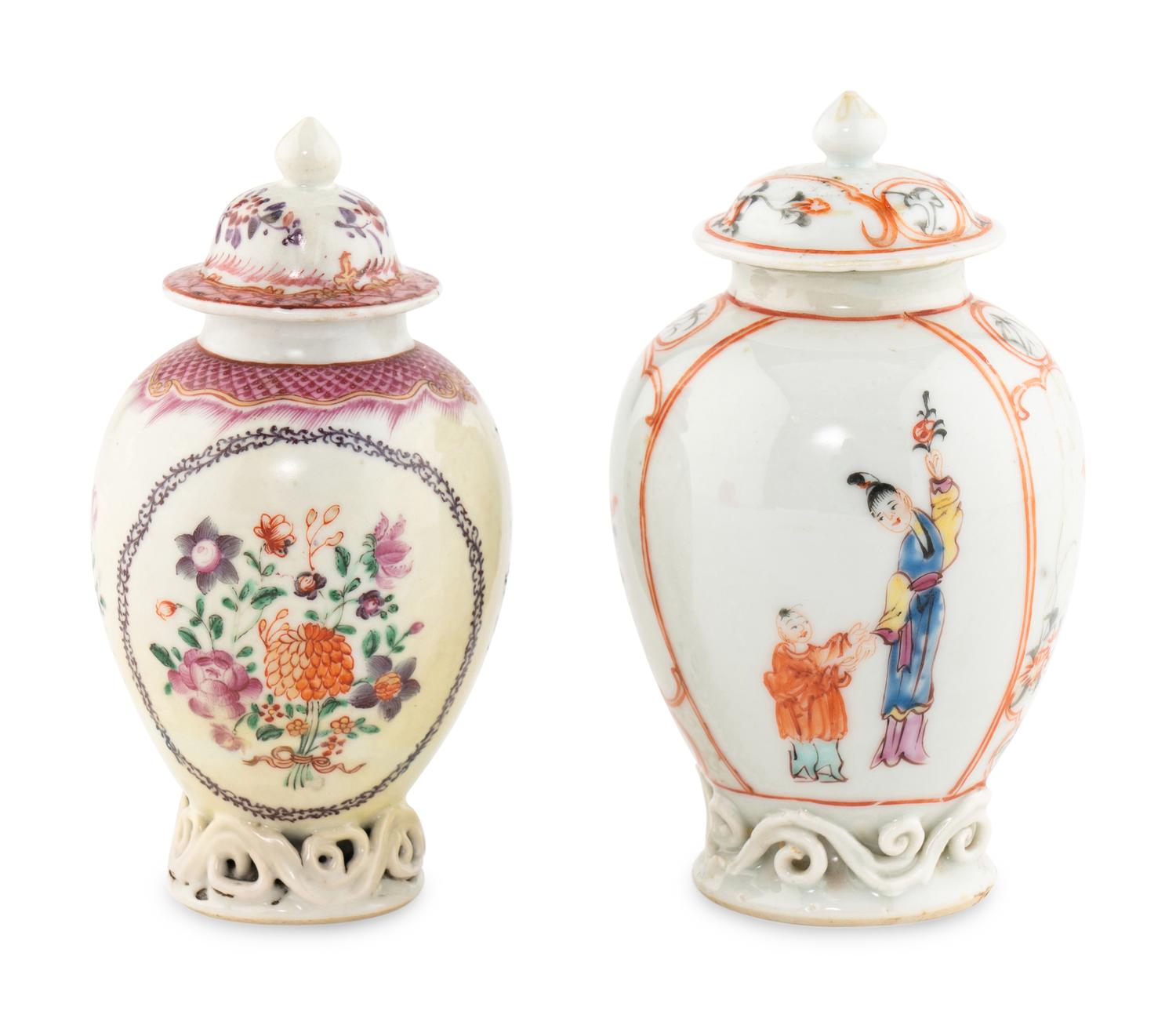 Two Chinese Export Porcelain Small Jars