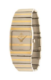A Stainless Steel and Yellow Gold Wristwatch, Baume & Mercier,