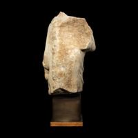 A Late Roman or Byzantine Marble Togatus Holding a Mappa