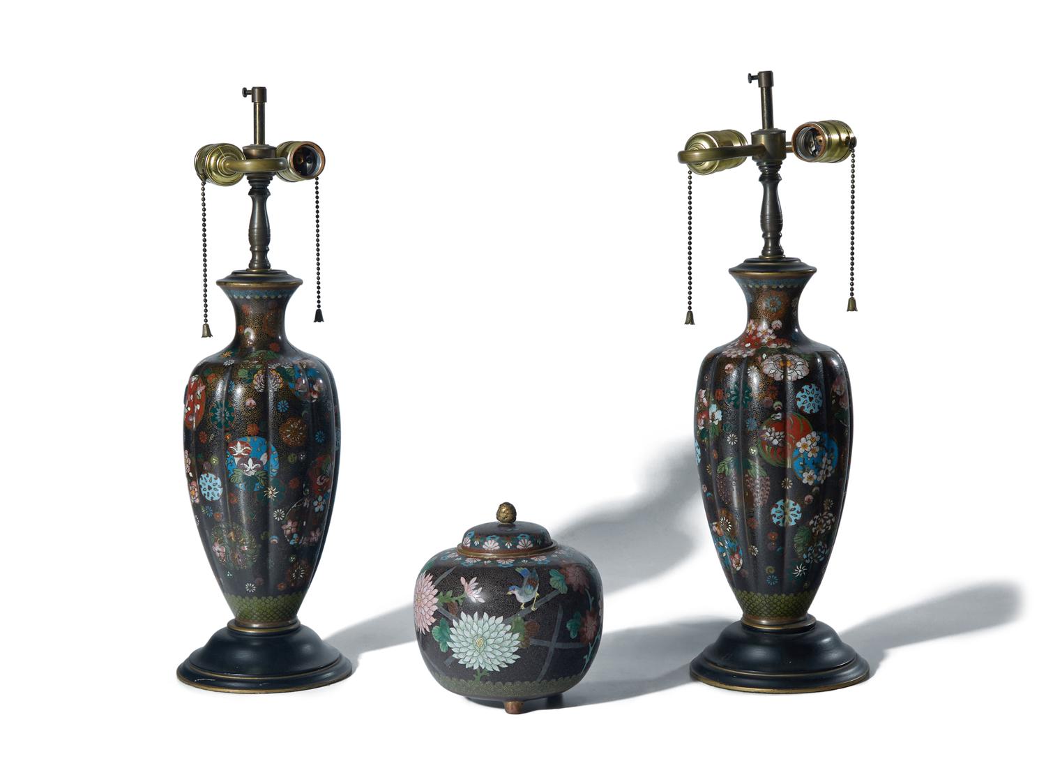 Three Japanese Cloisonne Articles
