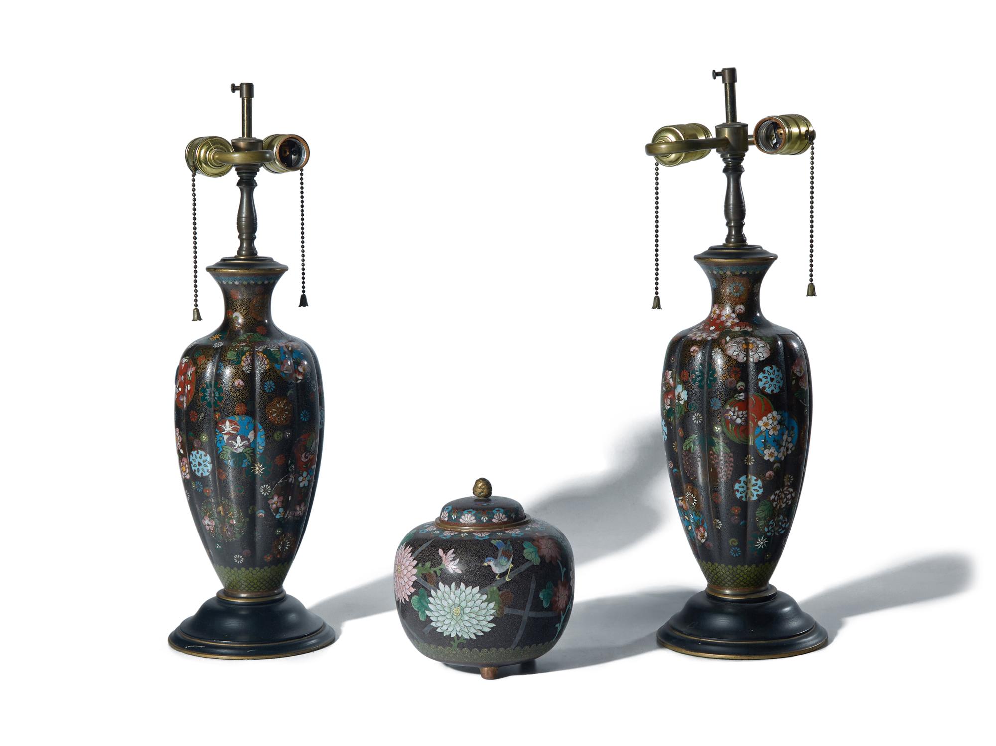 Three Japanese Cloisonne Articles
