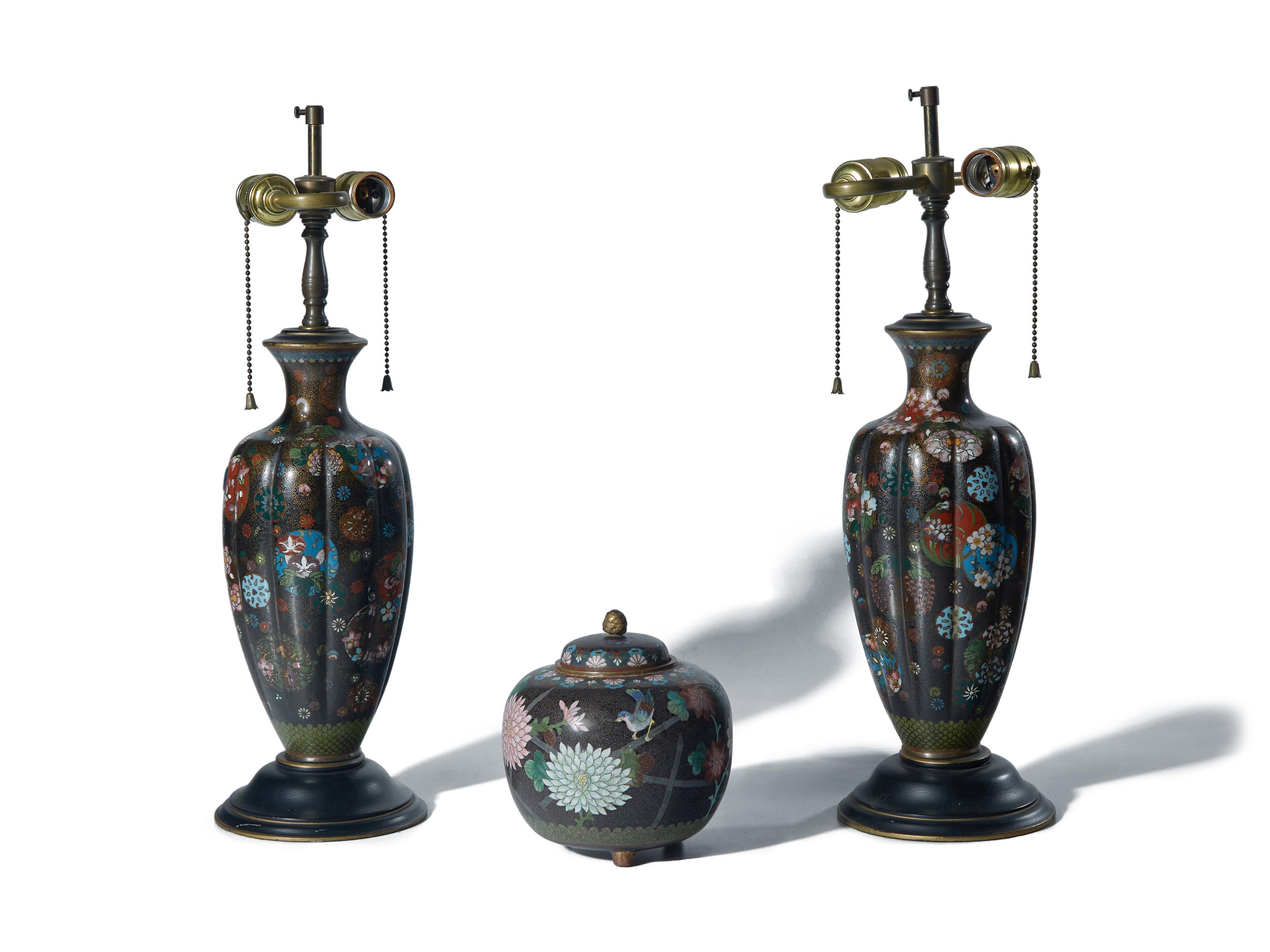 Three Japanese Cloisonne Articles