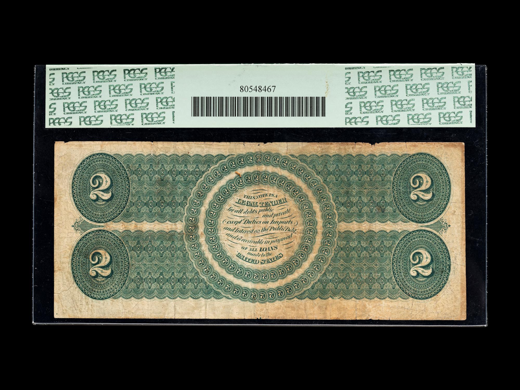 A Series 1862 $2: Type II Legal Tender Note [Fr. 41] (PCGS VF20 Apparent; Edge Splits and Minor Damage)