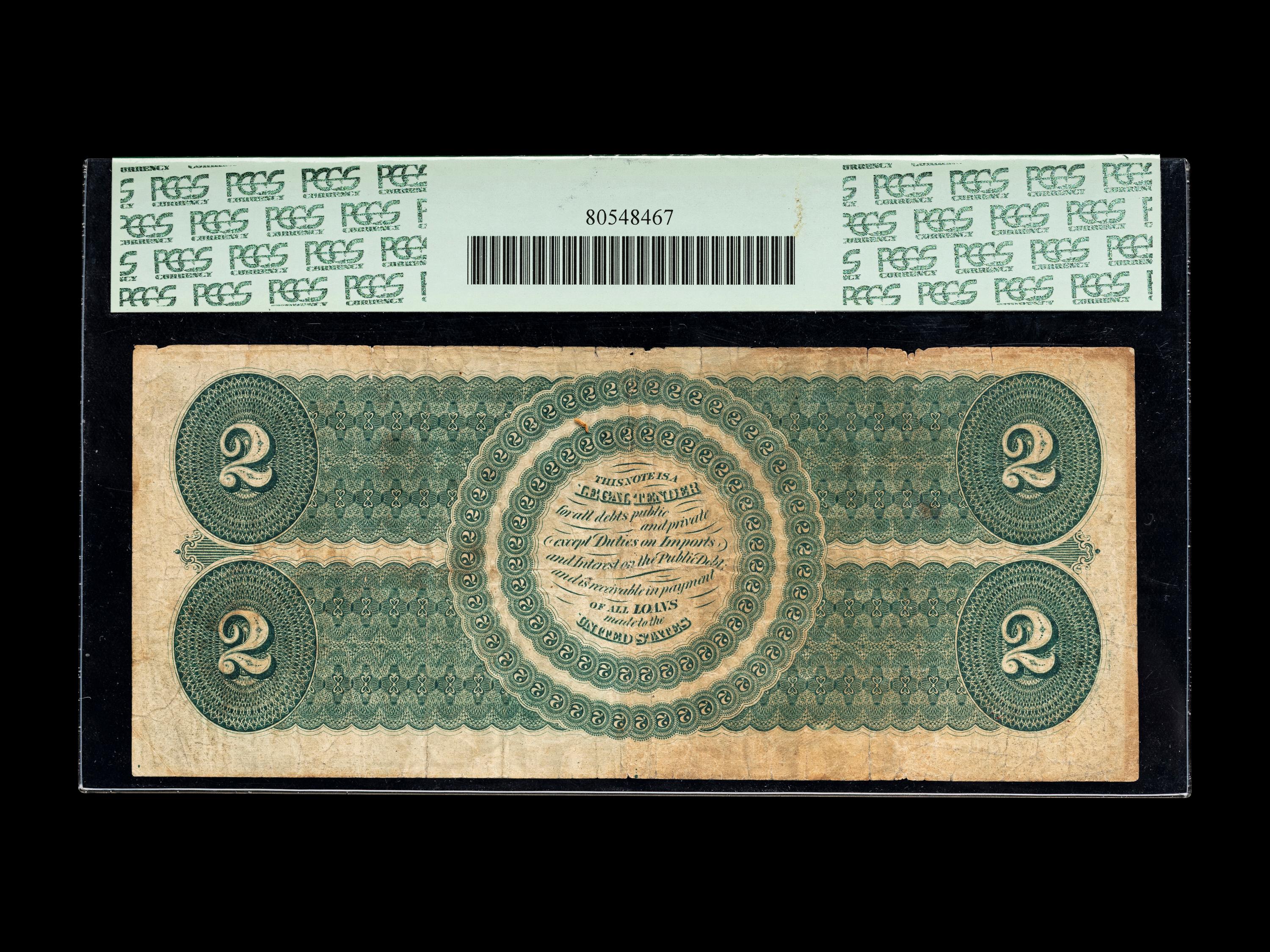 A Series 1862 $2: Type II Legal Tender Note [Fr. 41] (PCGS VF20 Apparent; Edge Splits and Minor Damage)