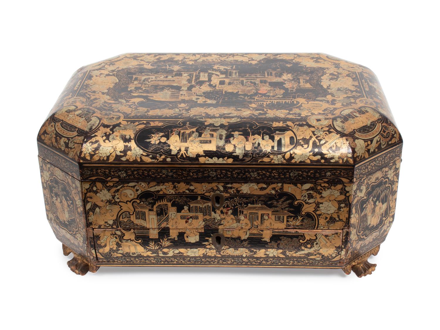 A Chinese Export Lacquer Sewing Box — MID 19TH CENTURY