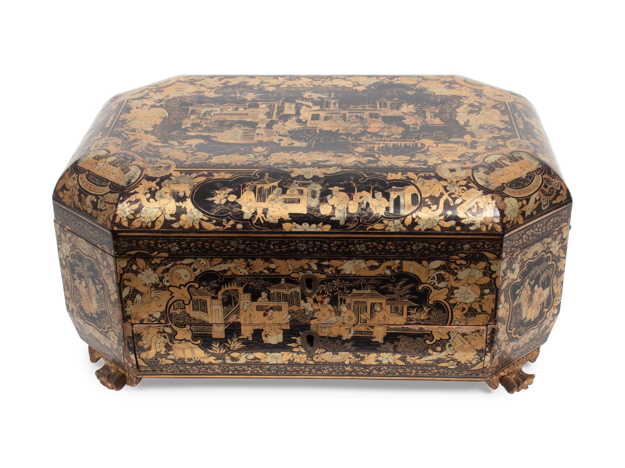 A Chinese Export Lacquer Sewing Box — MID 19TH CENTURY
