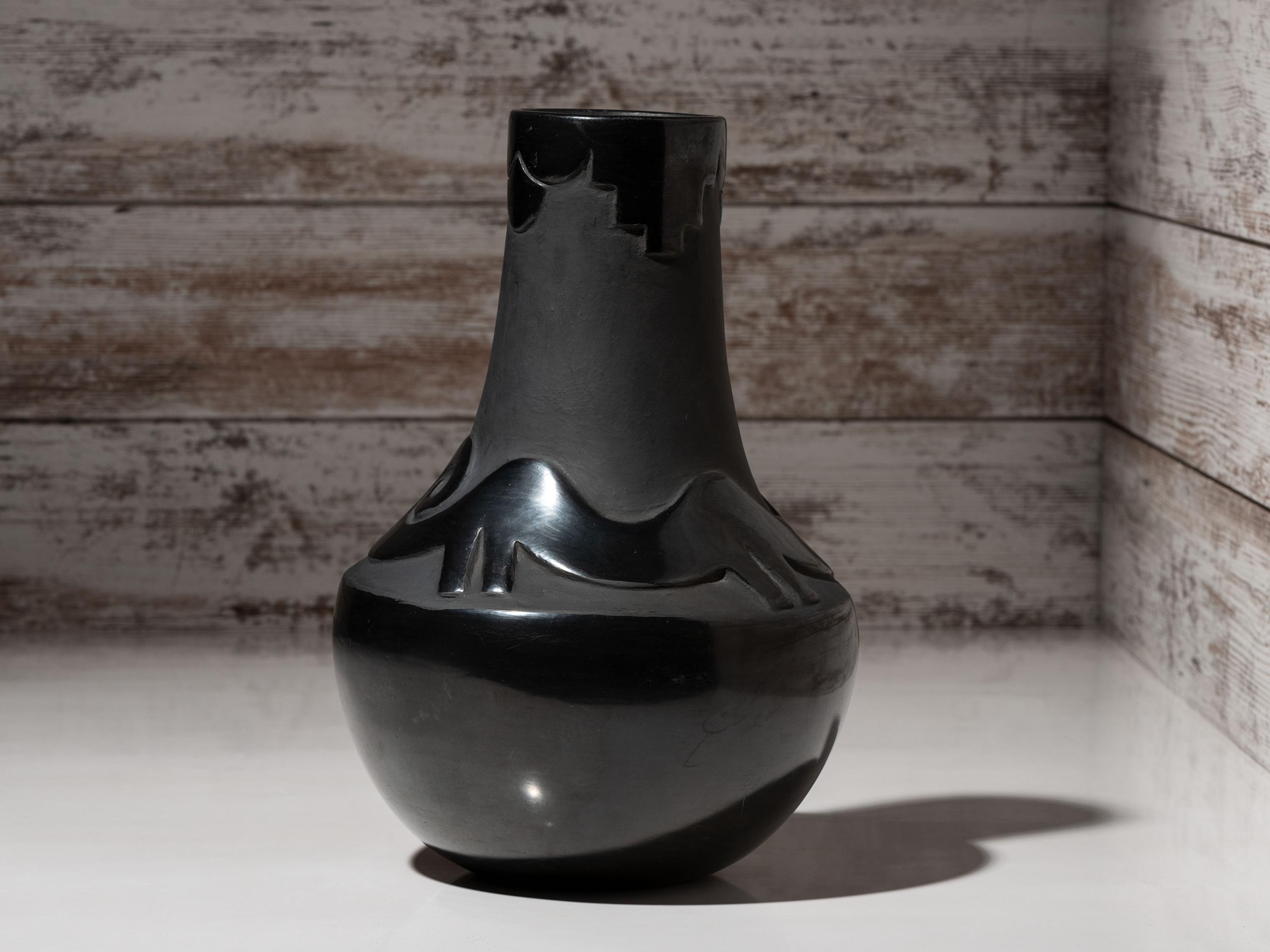 Award-Winning Blackware Pottery Jar