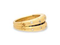 YELLOW GOLD, DIAMOND AND SAPPHIRE CONVERTIBLE RING