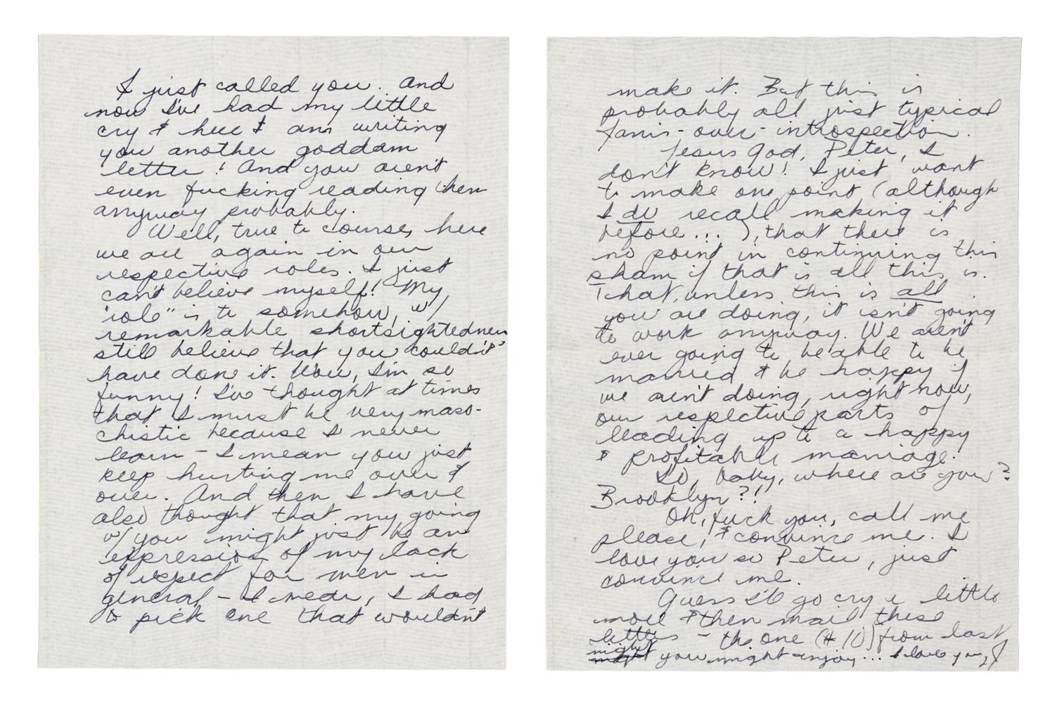 JOPLIN, Janis. Autographed letter signed ("J"), to Peter J. de Blanc, Port Arthur, n.d. [envelope postmarked 3 September 1965].