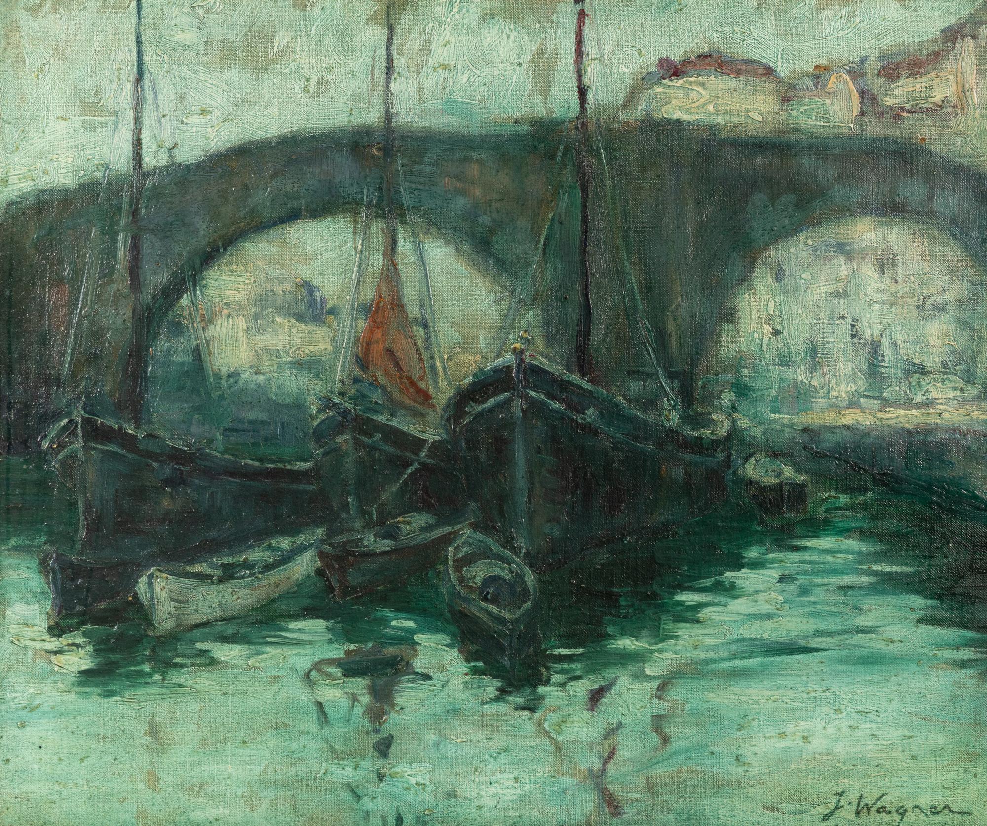 Boats Moored at Bridge