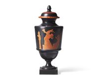 A Wedgwood & Bentley Encaustic-Decorated Covered Vase