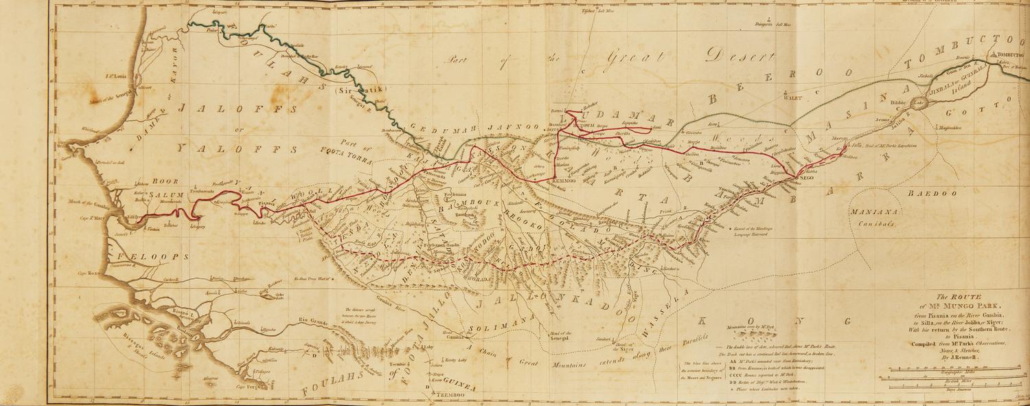 [TRAVEL & EXPLORATION] PARK, Mungo. Travels In The Interior Districts of Africa: Performed Under The Direction And Patronage of the African Association In The Years 1795, 1796, and 1797. London: W. Bulmer and Co. 1799.