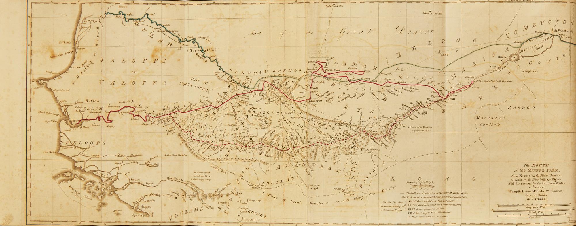[TRAVEL & EXPLORATION] PARK, Mungo. Travels In The Interior Districts of Africa: Performed Under The Direction And Patronage of the African Association In The Years 1795, 1796, and 1797. London: W. Bulmer and Co. 1799.
