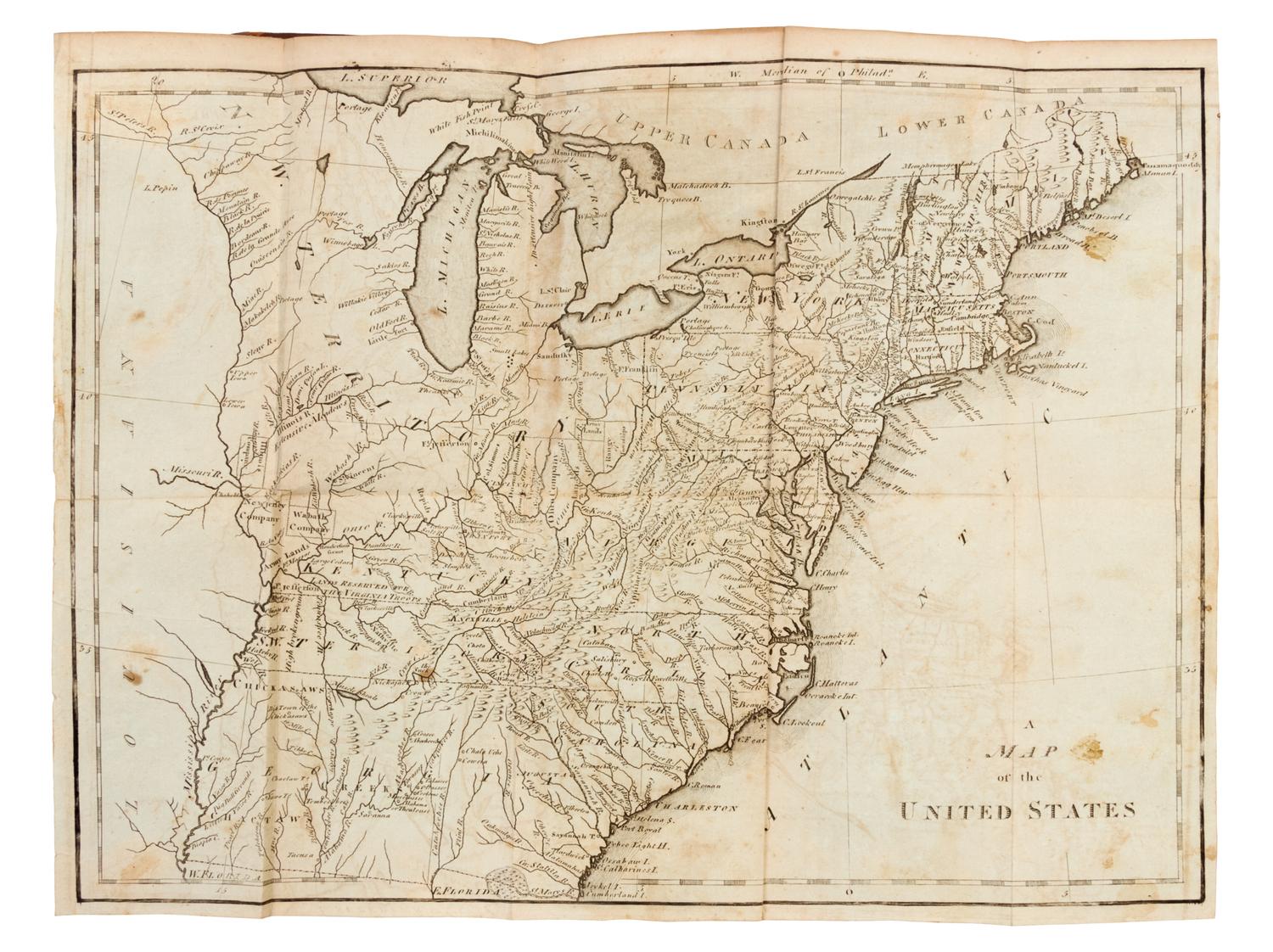 SCOTT, Joseph. The United States Gazetteer. Philadelphia: F. and R. Bailey, 1795.