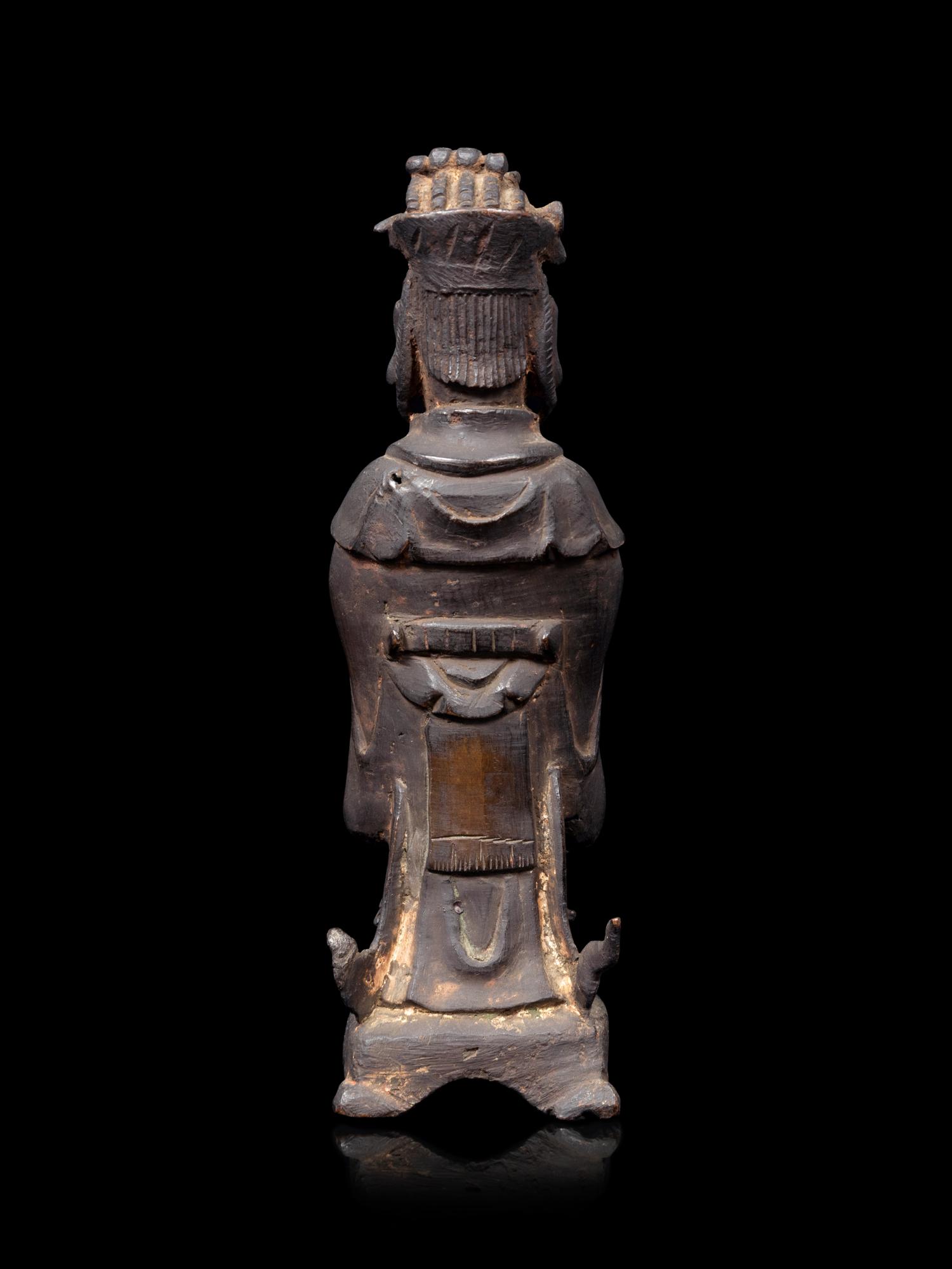 A Chinese Parcel Gilt Bronze Standing Official
