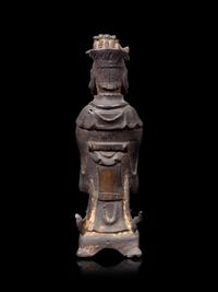 A Chinese Parcel Gilt Bronze Standing Official