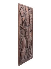 A French Relief-Carved Walnut Panel Depicting Louis VI of France