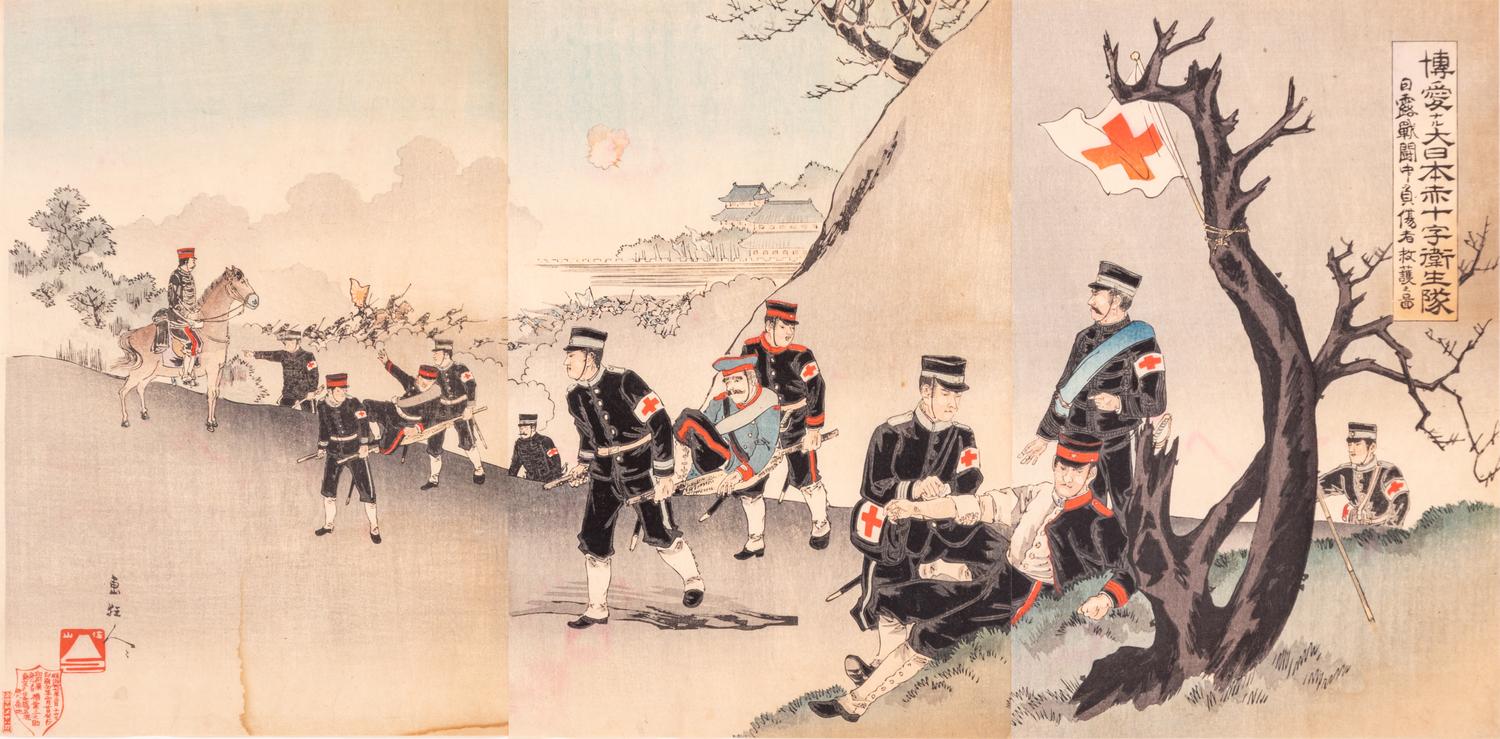 Toshiaki Nakazawa (1864-1921), Yousai Nobukazu (1872-1944) and Three Others