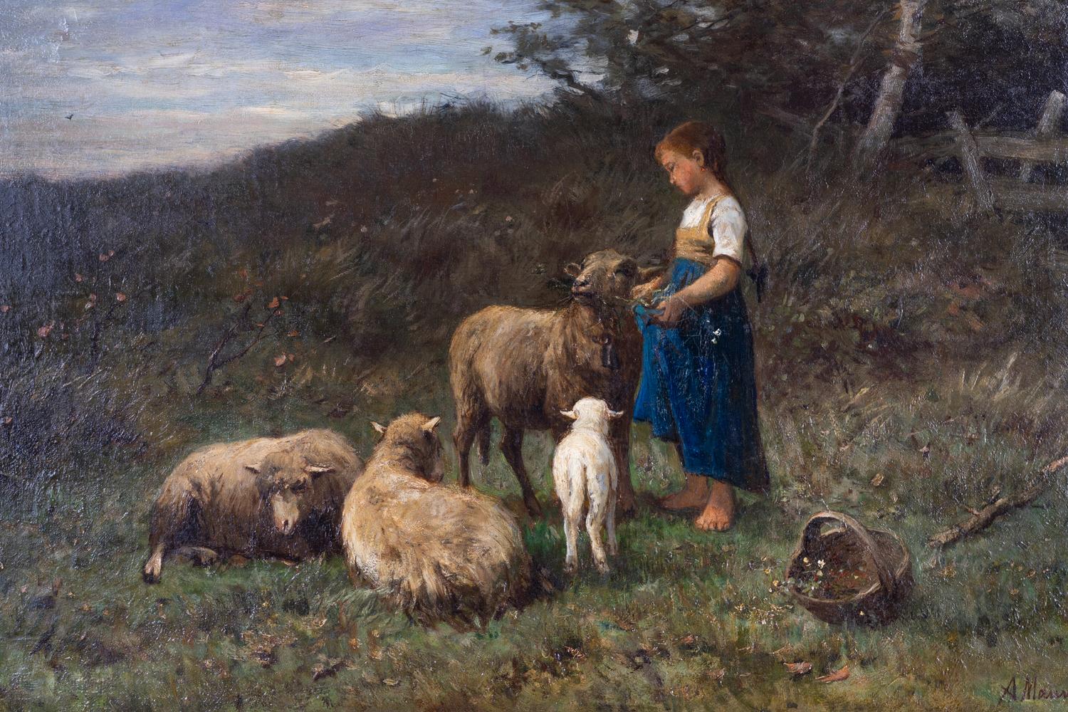 Young Girl with Sheep