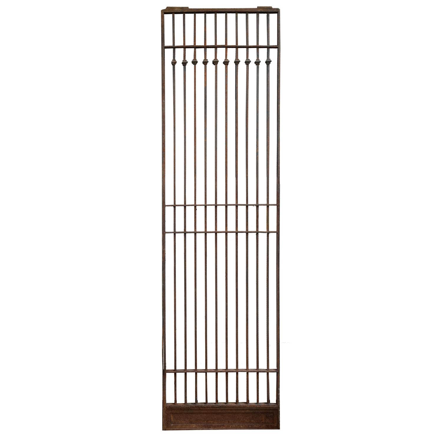 A Set of Eleven American Cast Iron Elevator Doors/Grates 23" W x 1" D x 82" H — United States, Early 20th Century