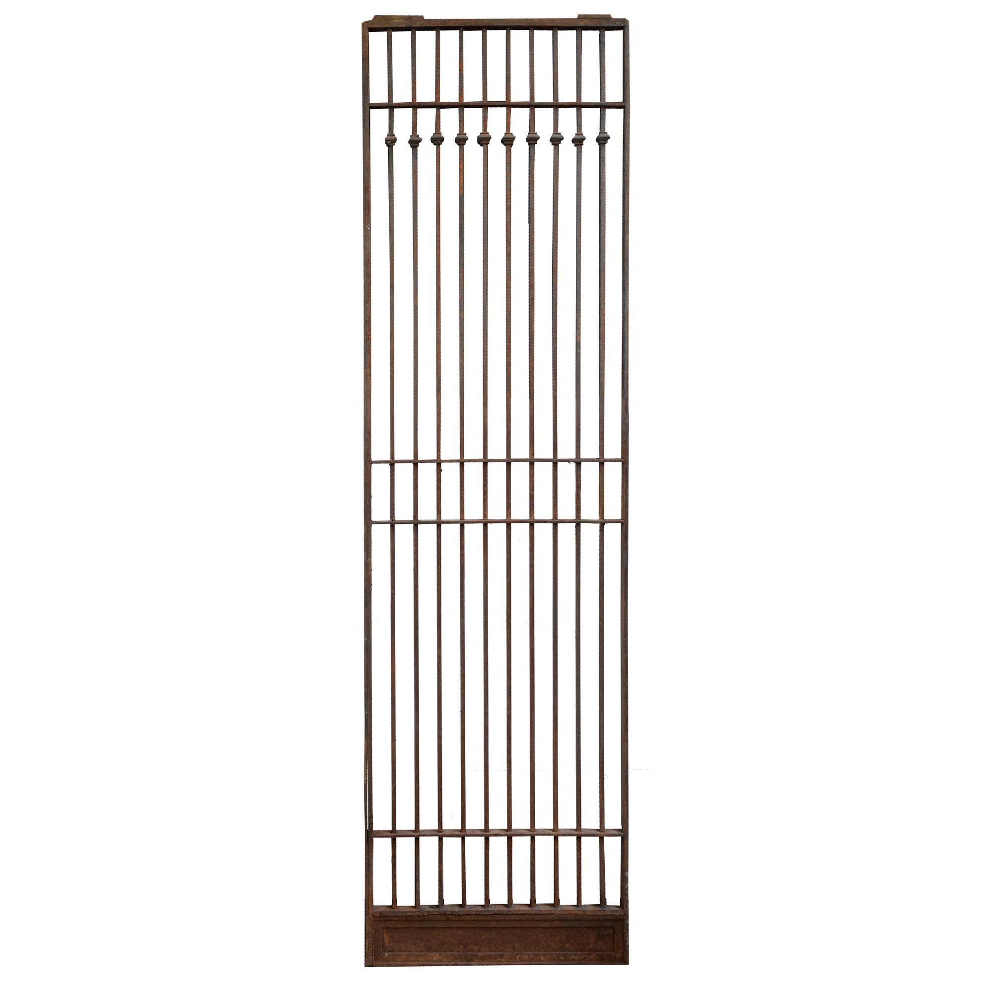 A Set of Eleven American Cast Iron Elevator Doors/Grates 23" W x 1" D x 82" H — United States, Early 20th Century