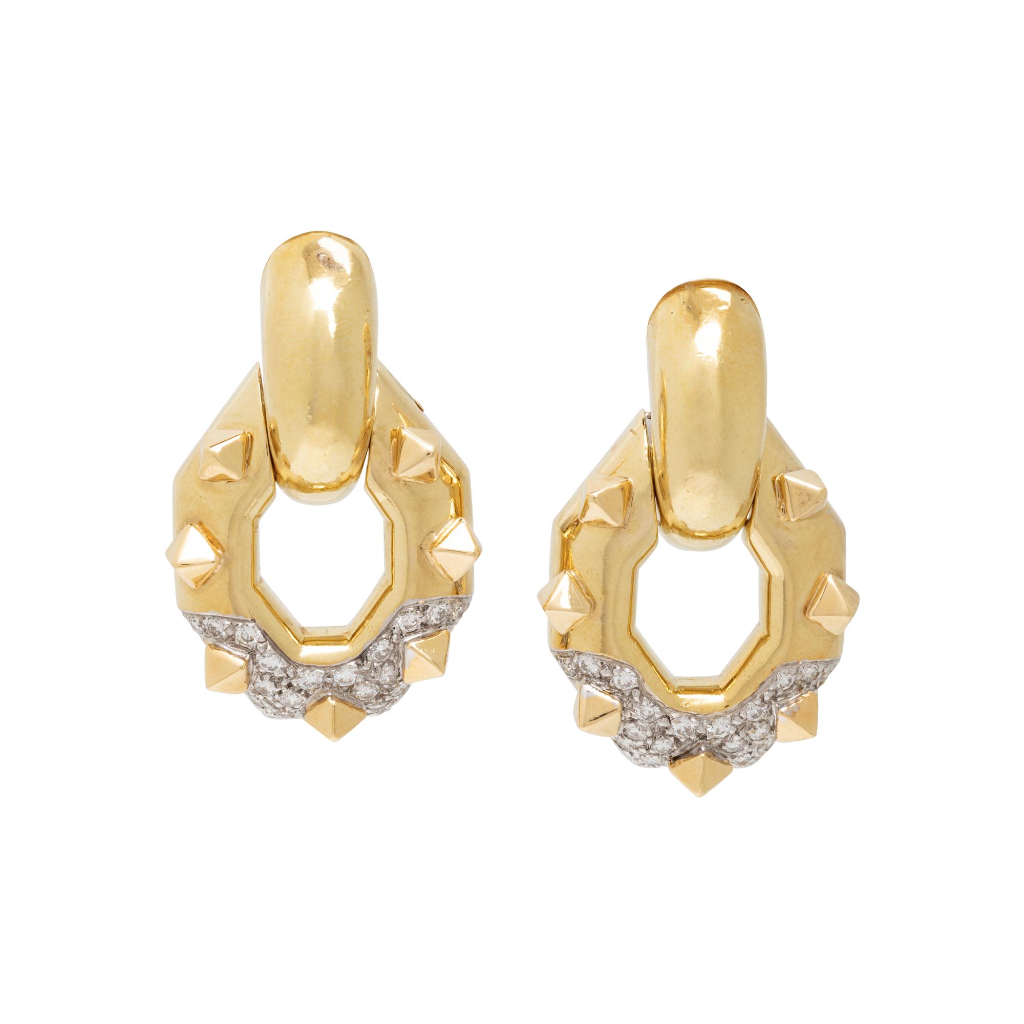 YELLOW GOLD AND DIAMOND EARRINGS