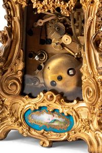 A Gilt Bronze and Sèvres Style Porcelain Carriage Clock