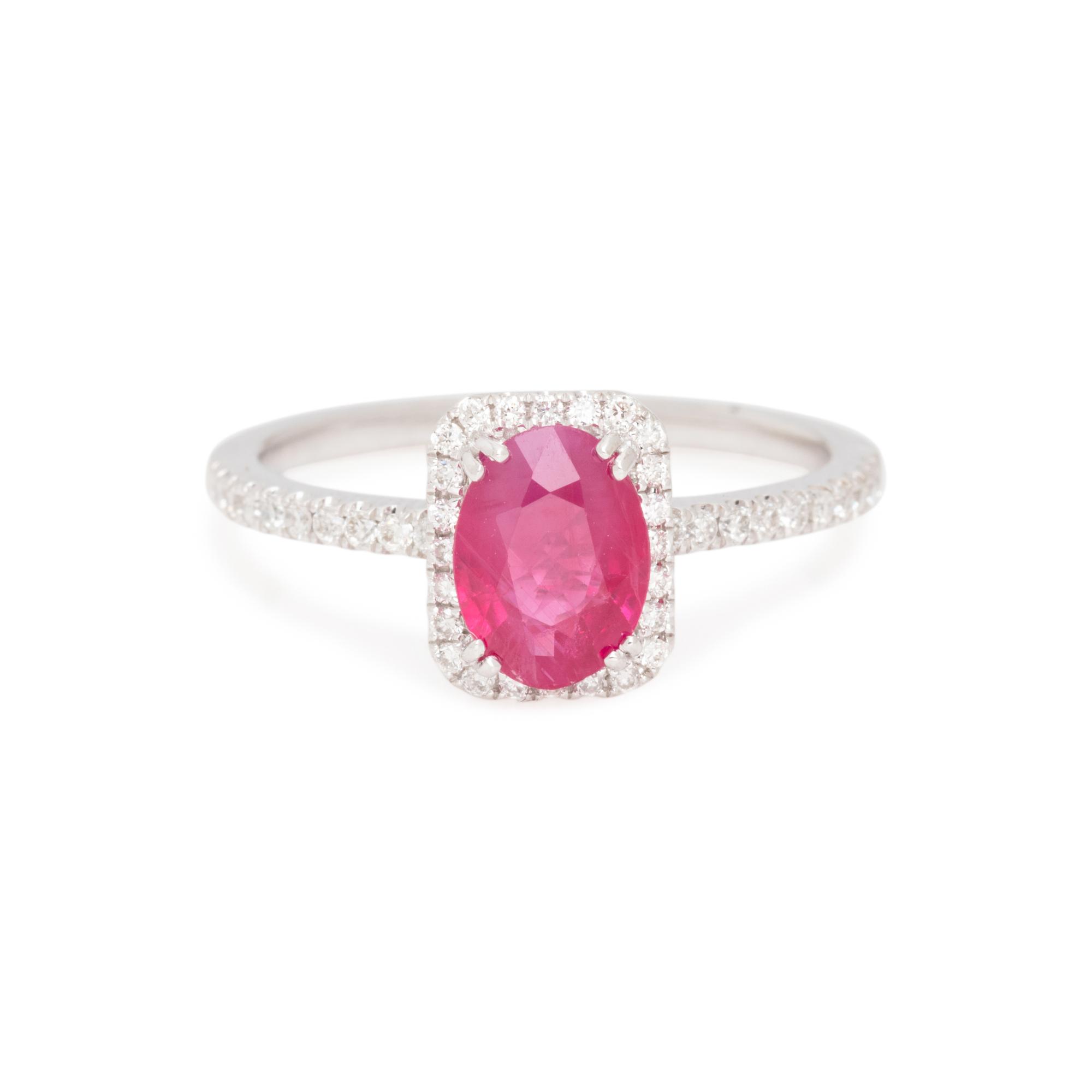 BURMESE RUBY AND DIAMOND RING