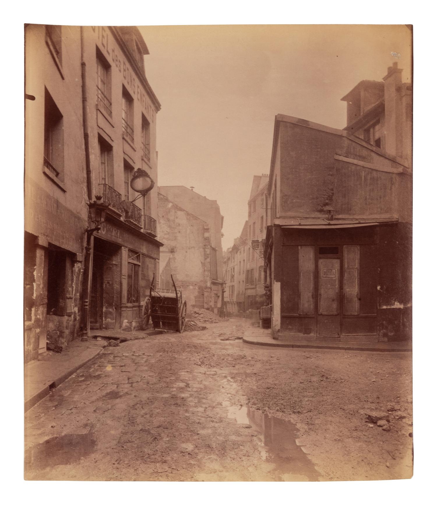 A pair of photographs ( 5e arrondissement, 1899 (rue Saint-Médard) , 1899-1900; Gentilly – ancien château , 1901)