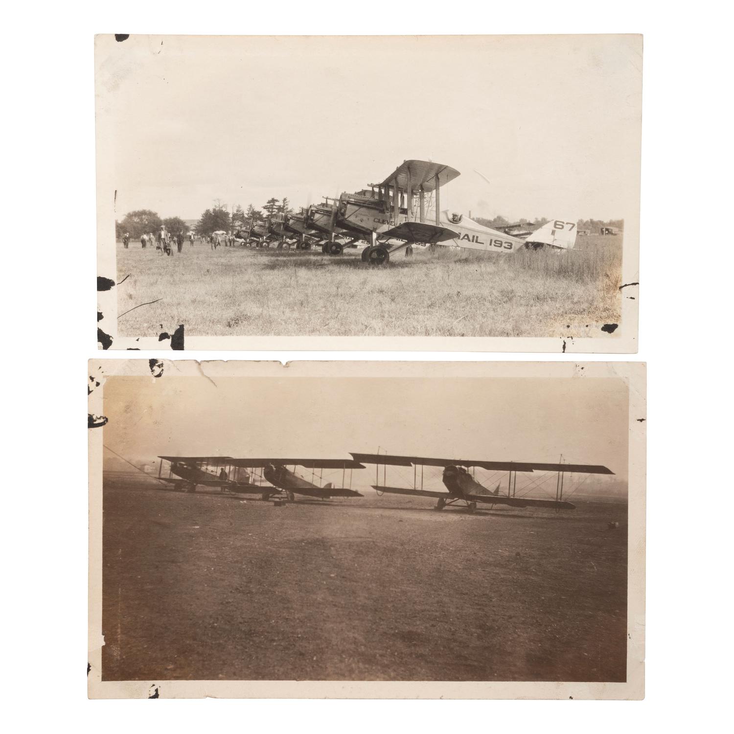 [AVIATION]. A group of early images of airplanes including US Airmail and US Army, comprising: