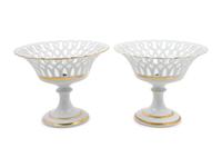 A Pair of Haviland-Limoges Porcelain Reticulated Baskets
