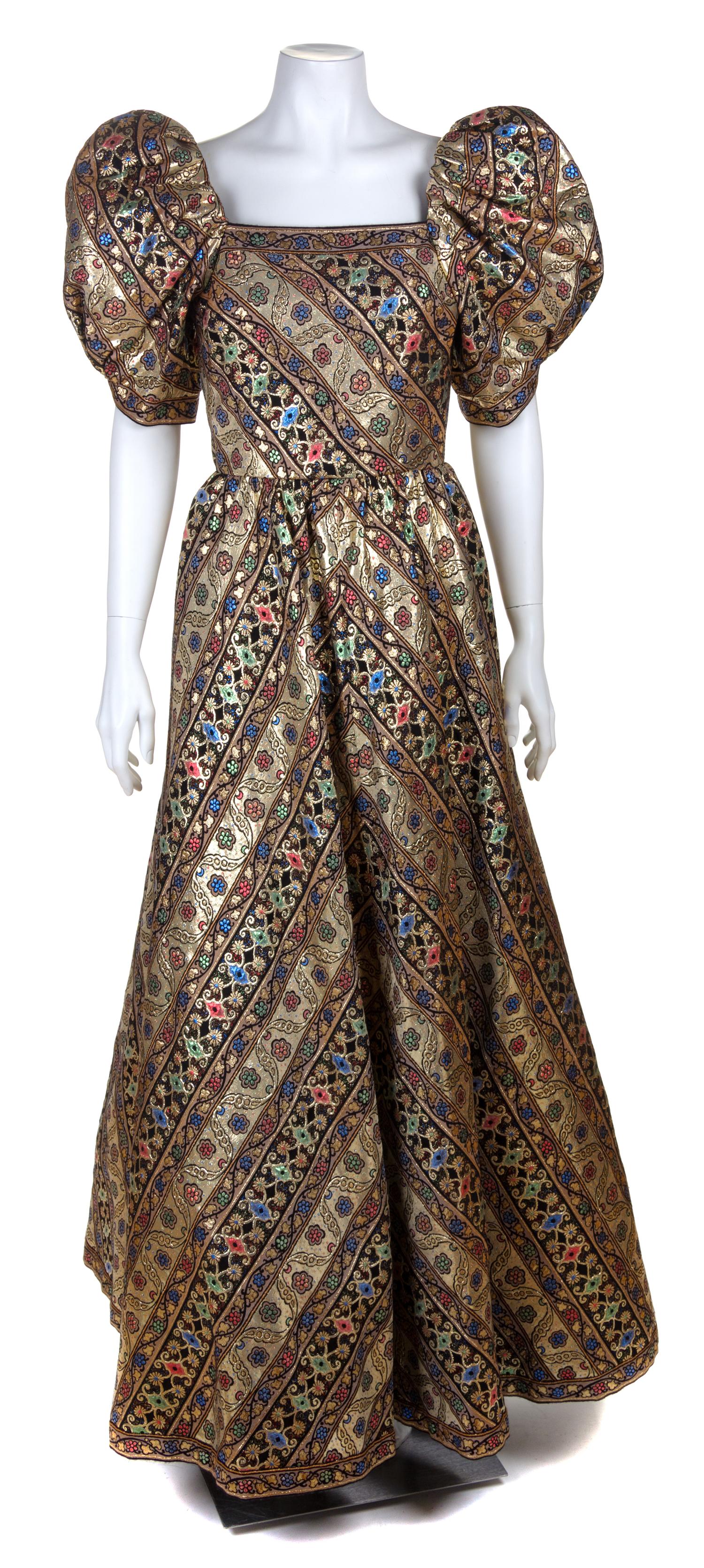 A Leonard Gold Brocade Gown, No size.