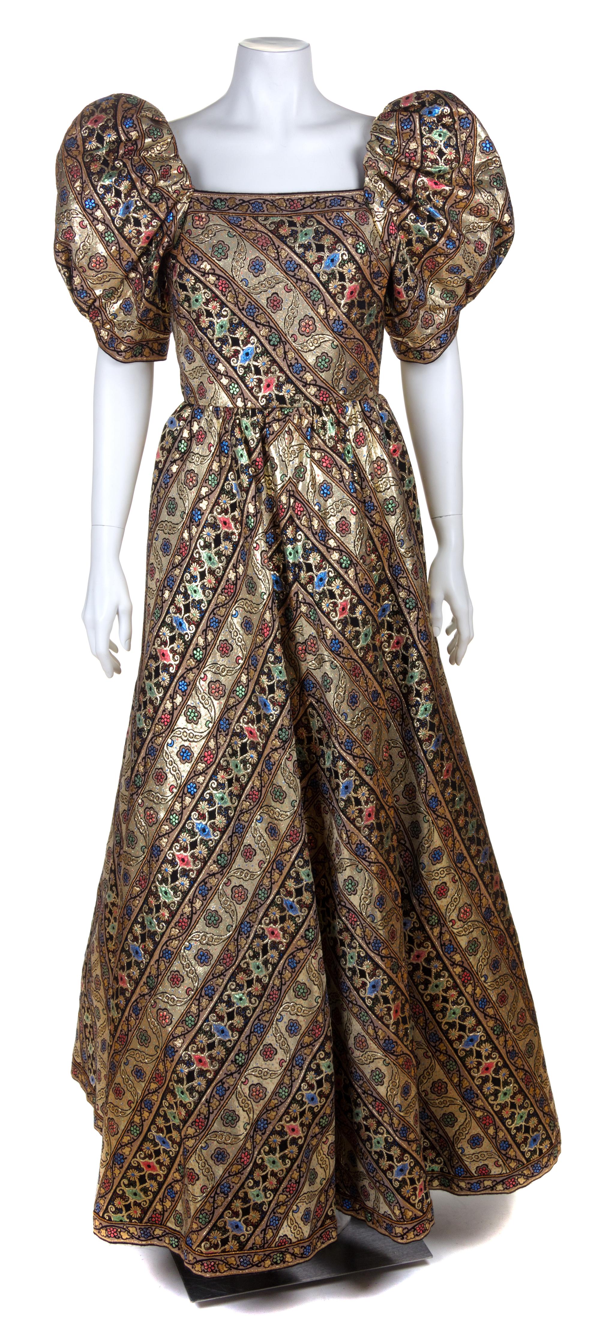 A Leonard Gold Brocade Gown, No size.