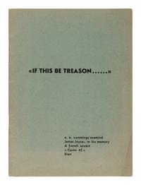 POUND, Ezra (1885-1972). If This Be Treason . Siena: Printed for Olga Rudge, 1948.