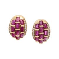 RUBY AND DIAMOND EARCLIPS