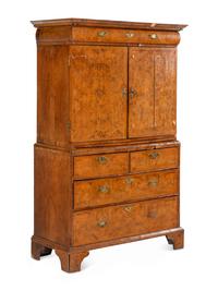 A Queen Anne Walnut Cabinet on Chest