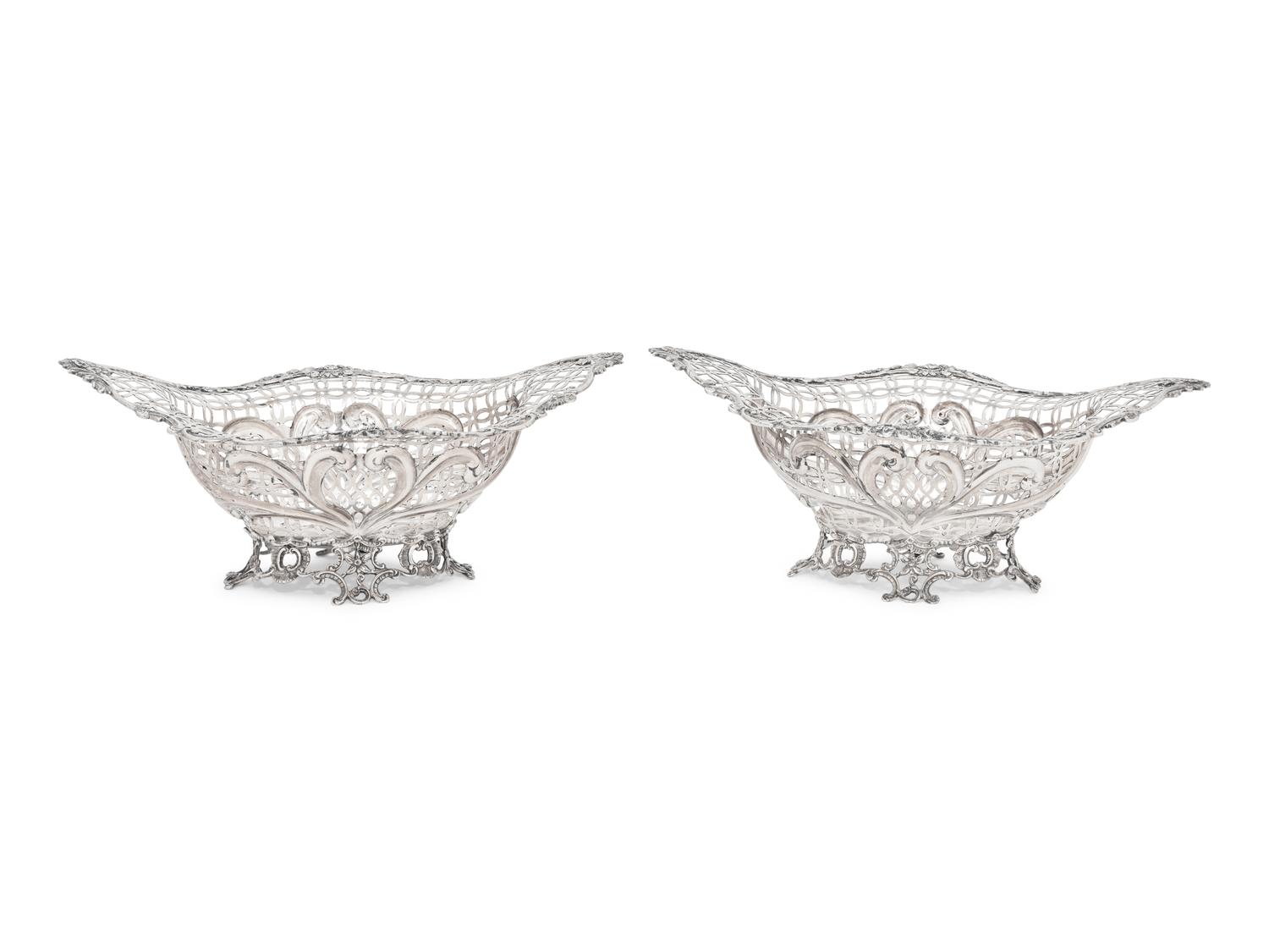 A Pair of Victorian Silver Reticulated Baskets