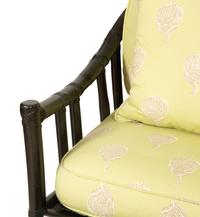 A McGuire Black Painted Rattan Six-Piece Furniture Suite