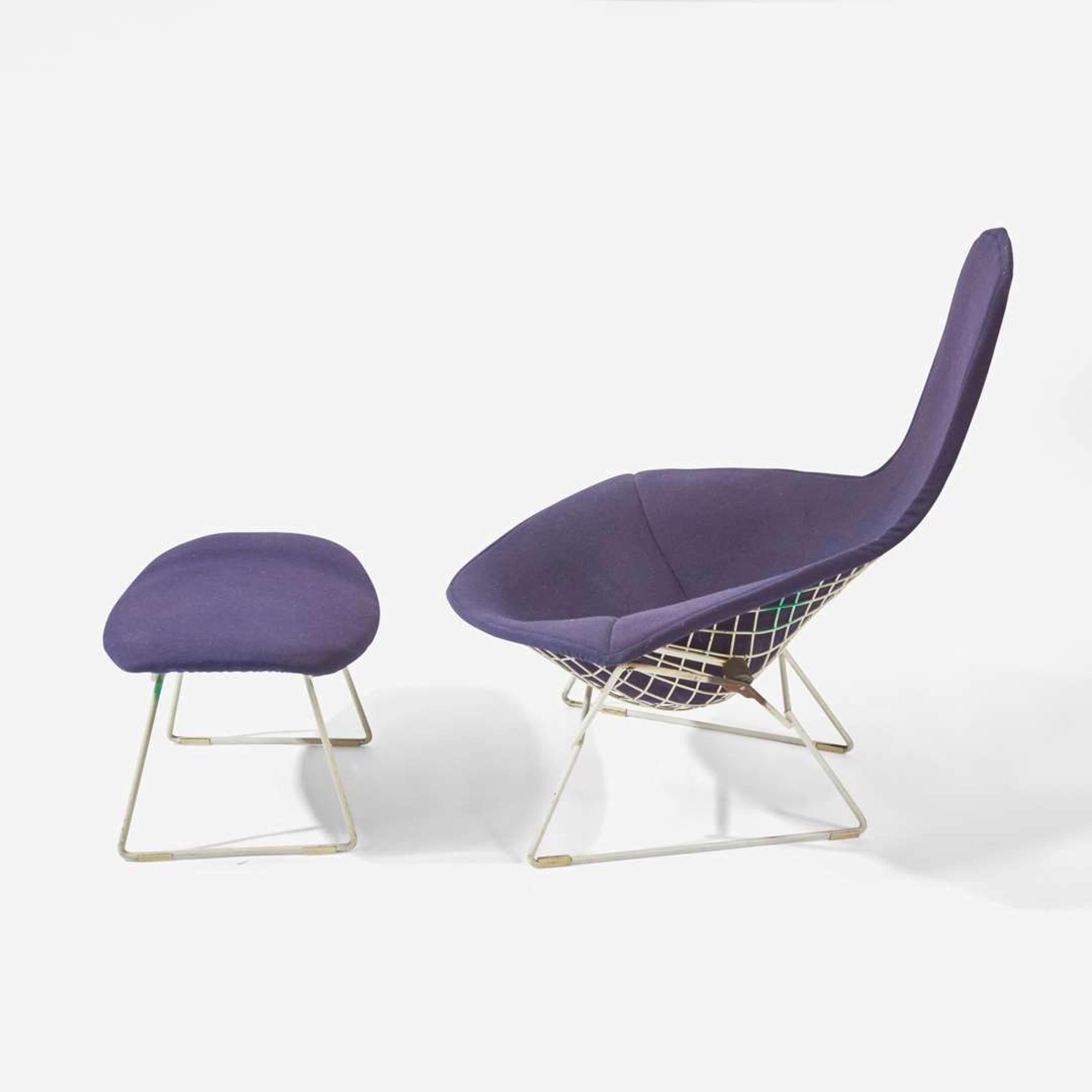 Harry Bertoia (American, 1915-1978) "Bird" Lounge Chair and Ottoman, Knoll Associates, USA, designed 1952, the present lot circa 1950s