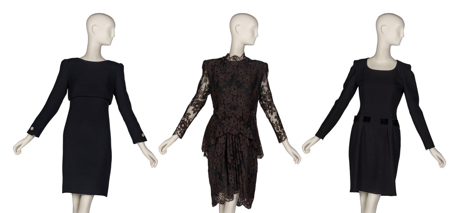 Three Designer Black Cocktail Dresses