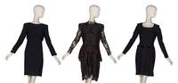Three Designer Black Cocktail Dresses