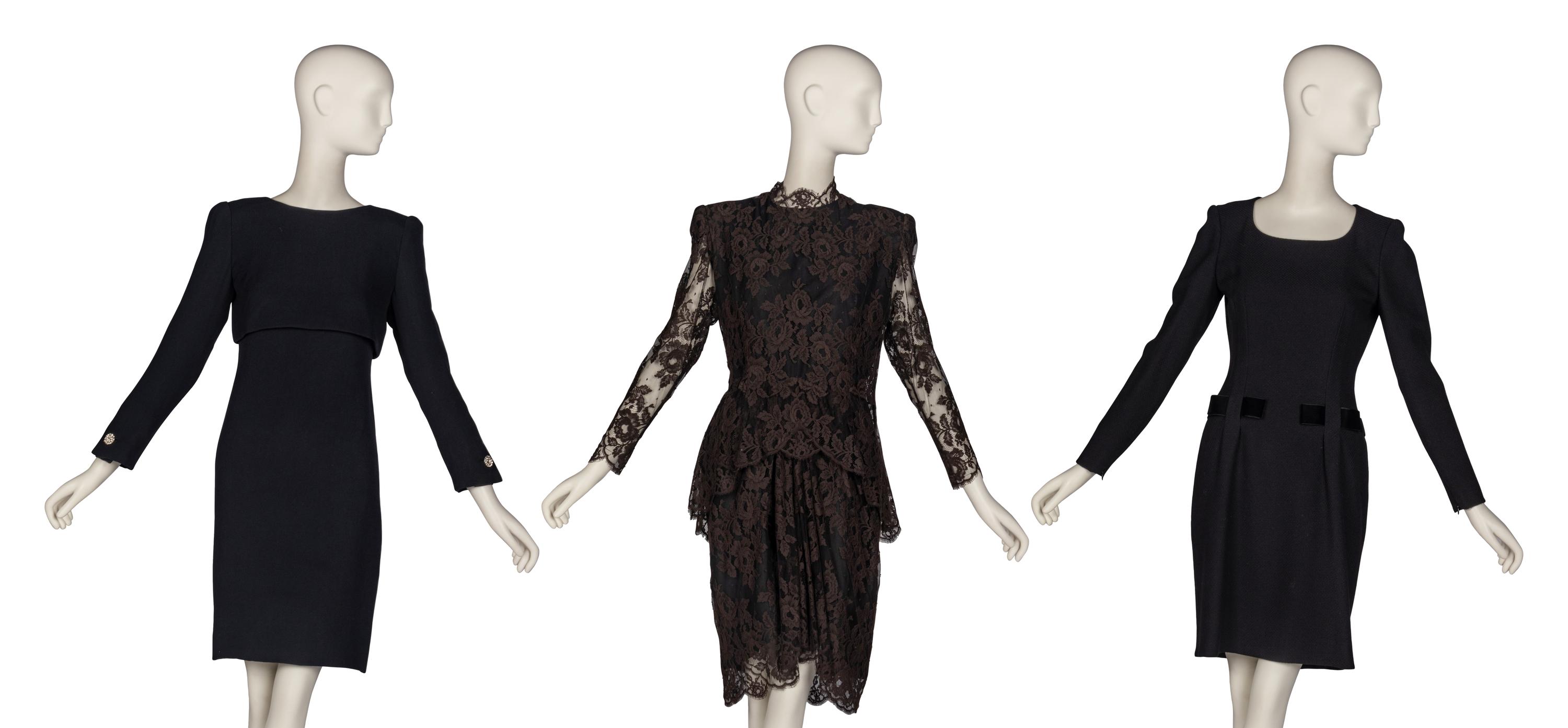 Three Designer Black Cocktail Dresses