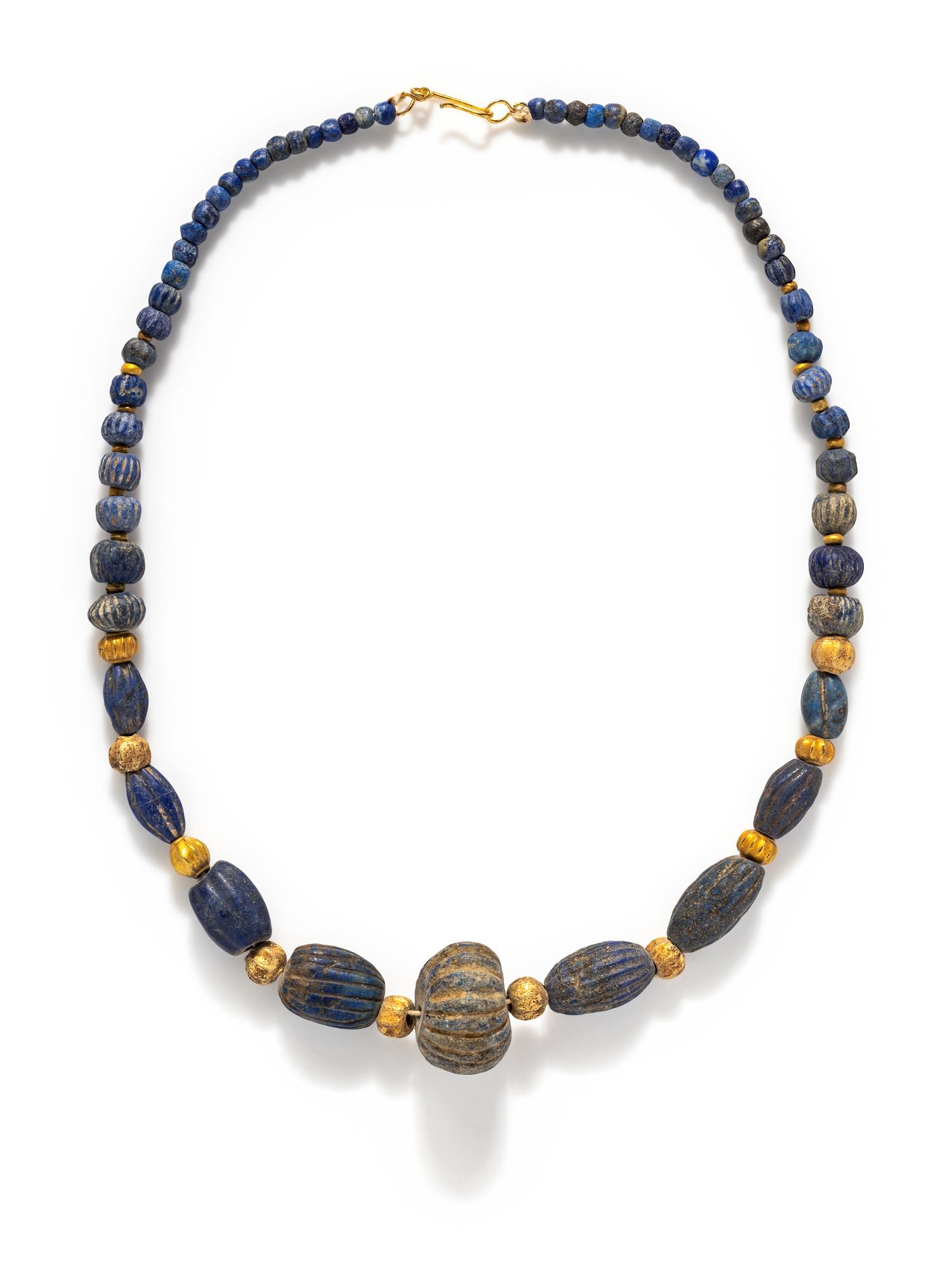 A Sumerian Lapis Lazuli and Gold Bead Necklace
