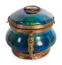 A Paul Milet Sevres Porcelain Dresser Box with Gilt Metal Mounts